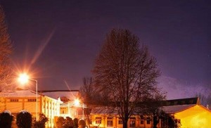 Chinar ground at Night(High voltage lab and drawing halls in rear)