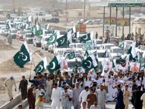 Protesters stage a rally in Chaman against Indian premier’s remarks on Balochistan