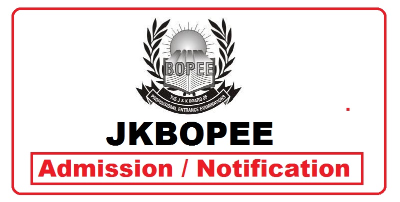 JKBOPEE Admission Notification for Various Courses 2021