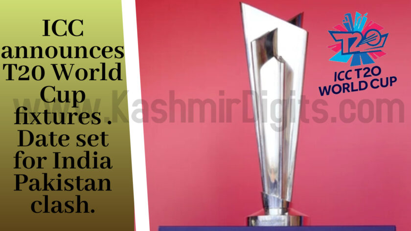 ICC announces T20 World Cup fixtures. Date set for India Pakistan clash.