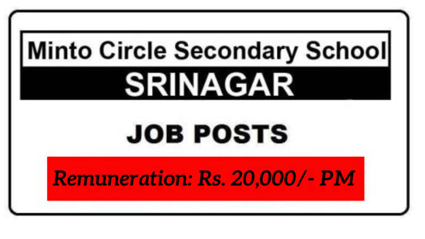 Minto Circle School Srinagar Jobs Recruitment 2021