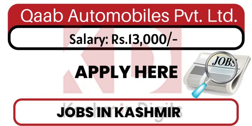 Qaab Automobiles Pvt. Ltd. Recruitment 2022.