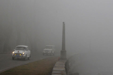Air and surface traffic disrupted as a thick layer of fog engulfed many parts of Kashmir
