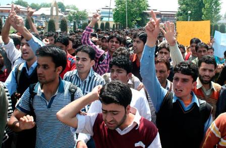 Police detain students in Kashmir protesting over ‘poor scores’