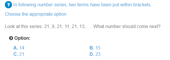 Number Series Questions 1-5.