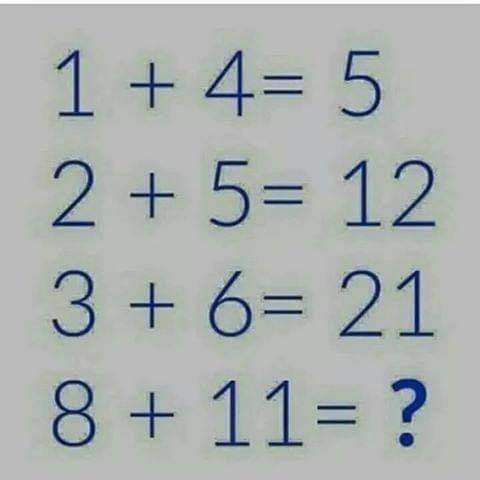 UPSC/IAS/NEET/GATE QUESTION : ANSWER IN 30 SECONDS 1×4+1=5 2×5+2=12 3×6+3=21 4×7+4=32