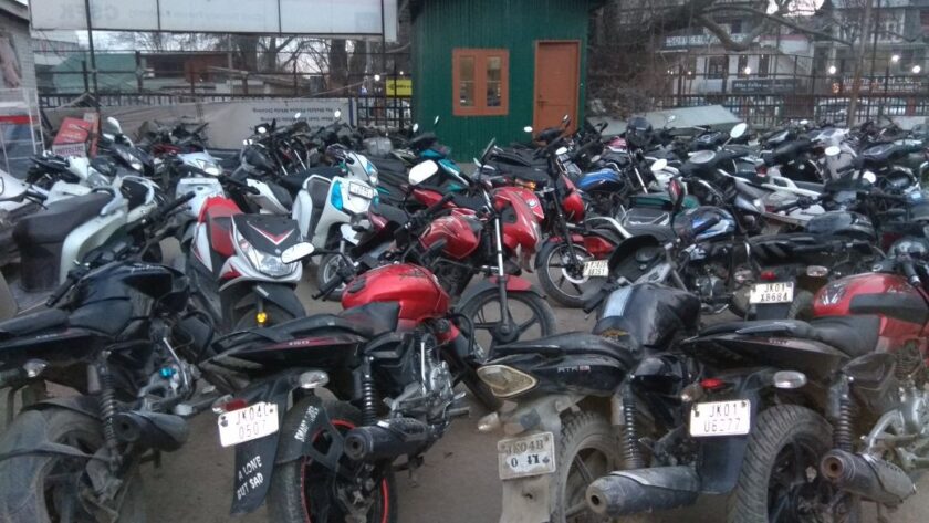 Hundreds of Bikes Seized in Srinagar, Annoys People, Hampers Services.
