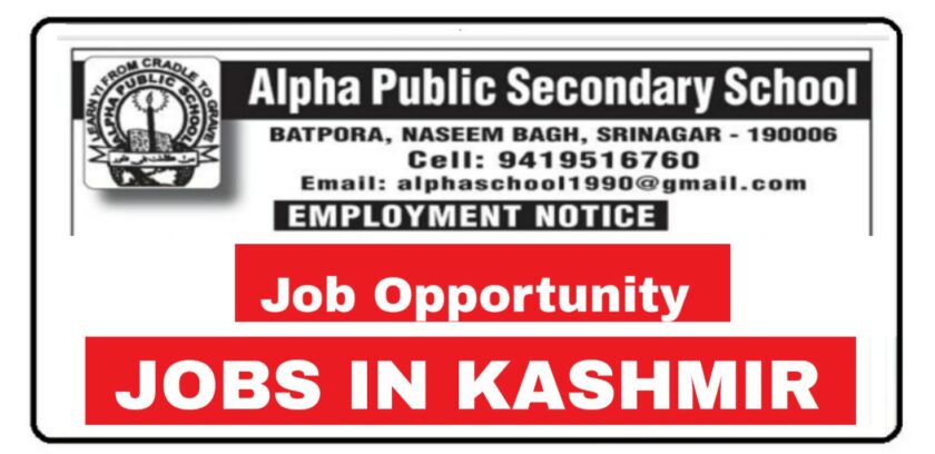 Alpha Public Secondary School Srinagar Jobs Recruitment 2021