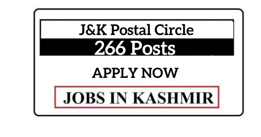 J&K Postal Circle Jobs, 266 Posts