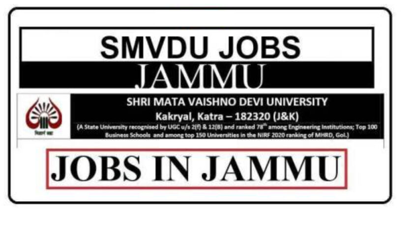 SMVDU Katra Jobs Recruitment 2021