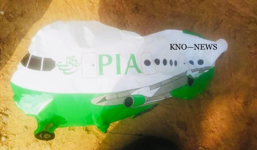 Airplane Shaped Ballon with PIA Marking Found in Rajouri.