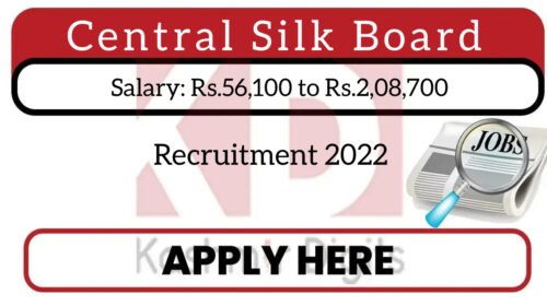 Central Silk Board Recruitment 2022.. Kashmirdigits