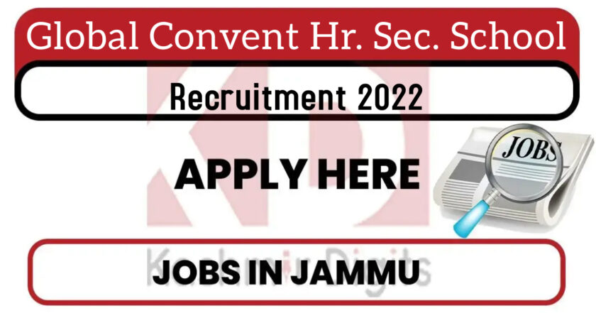 Global Convent Hr. Sec. School Recruitment 2022.￼