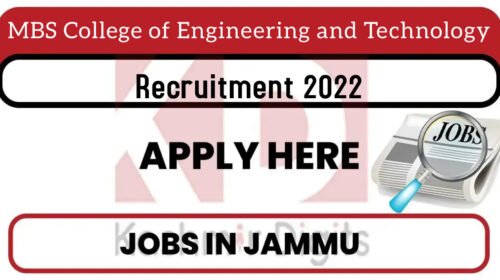 MBS College of Engineering and Technology Recruitment 2022. Kashmirdigits