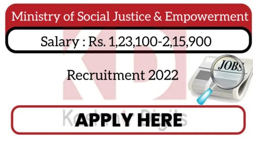 Ministry of Social Justice & Empowerment Recruitment 2022.Kashmirdigits