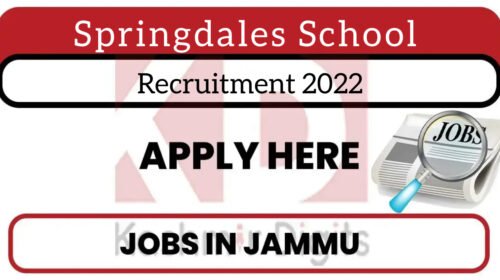 Springdales School Recruitment 2022.Kashmirdigits