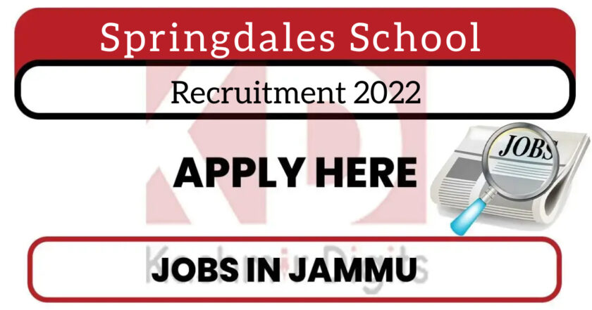 Springdales School Recruitment 2022.