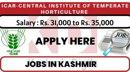 ICAR CITH Srinagar Job Recruitment 2022. kashmirdigits