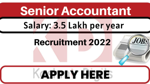 Senior Accountant Recruitment 2022. kashmirdigits