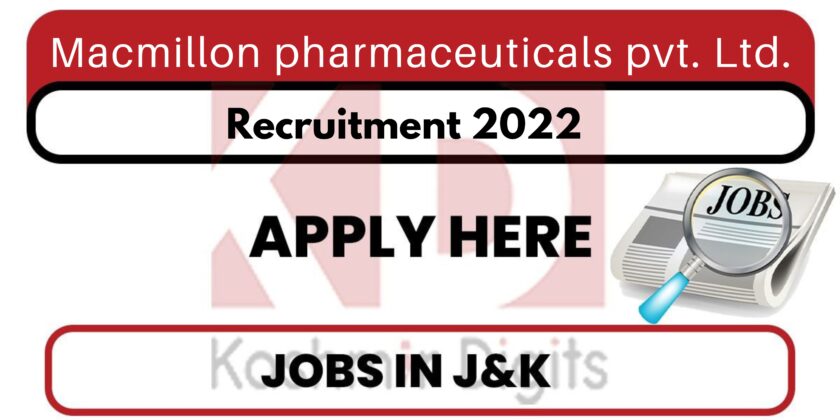 Macmillon pharmaceuticals pvt. Ltd. jobs Recruitment 2022.