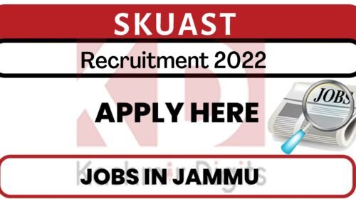 SKUAST Jammu Jobs Recruitment 2022kashmirdigits