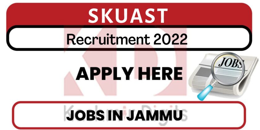 SKUAST Jammu Jobs Recruitment 2022