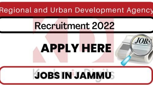 Regional and Urban Development Agency (RUDA) Jobs Recruitment 2022. kashmirdigits