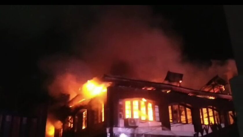 14 Shops, Darul-Uloom Building Damaged Due To Fire Mishaps In Anantnag.