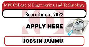 MBSCET Jobs Recruitment 2022.
