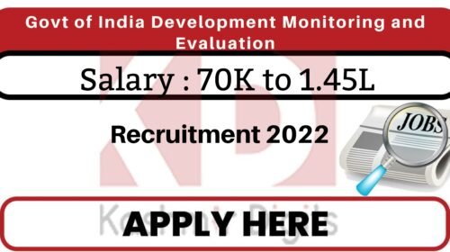 Govt of India Development Monitoring and Evaluation Recruitment 2022 kashmirdigits