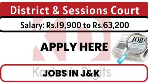 J&K District and Session Judge Driver Recruitment 2022. Kashmirdigits