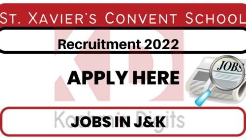 St. Xavier’s Convent School Recruitment 2022 kashmirdigits