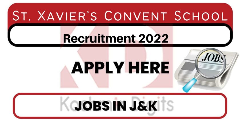 St. Xavier’s Convent School Recruitment 2022