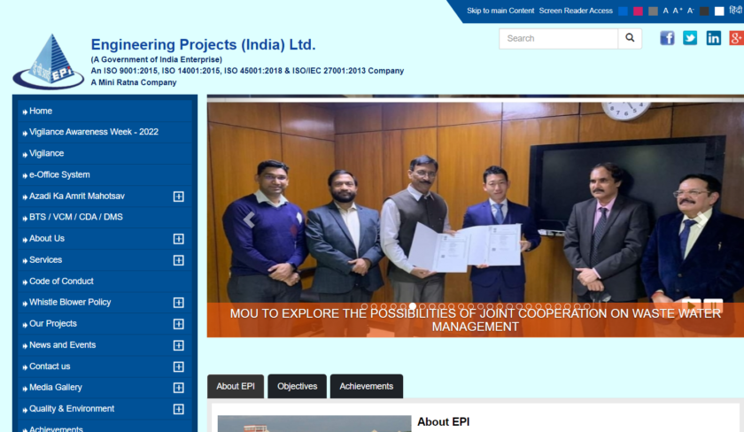 Engineering Projects India Ltd Recruitment 2022