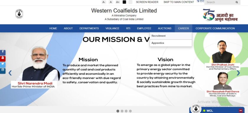 Western Coalfields Ltd Job Recruitment 2022.