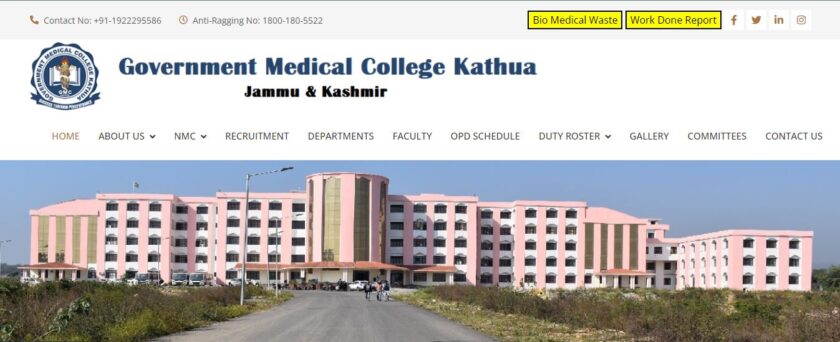 GMC Kathua Notification 2022