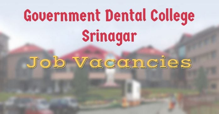 Govt Dental College Srinagar Jobs 2023 Registrar Post.