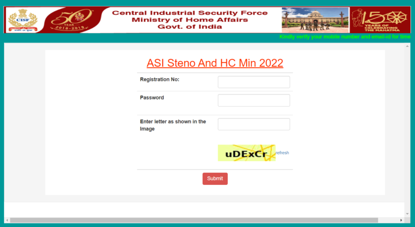 CISF ASI / Head Constable Admit Card 2022 – Admit Card Released