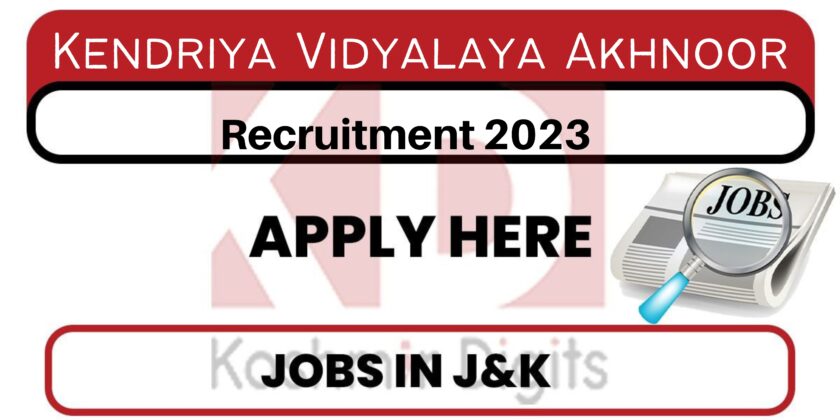 Kendriya Vidyalaya Akhnoor Jobs 2023