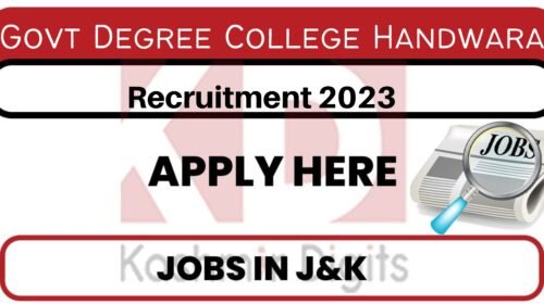 Govt Degree College Handwara JRF Recruitment 2023 Kashmirdigits