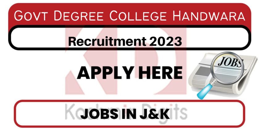 Govt Degree College Handwara JRF Recruitment 2023