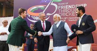 PM Modi, Australian PM Albanese at Gujarat Stadium for India-Australia Test￼￼