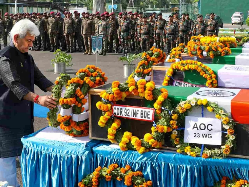 LG pays floral tribute to soldiers slain in Rajouri encounter
