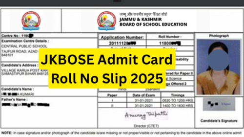 JKBOSE Admit Card 2025