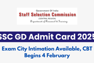 SSC GD Admit Card 2025 Link