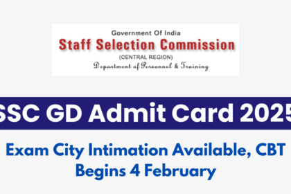 SSC GD Admit Card 2025 Link