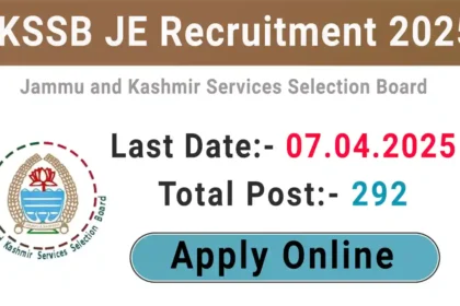 JKSSB JE Recruitment 2025